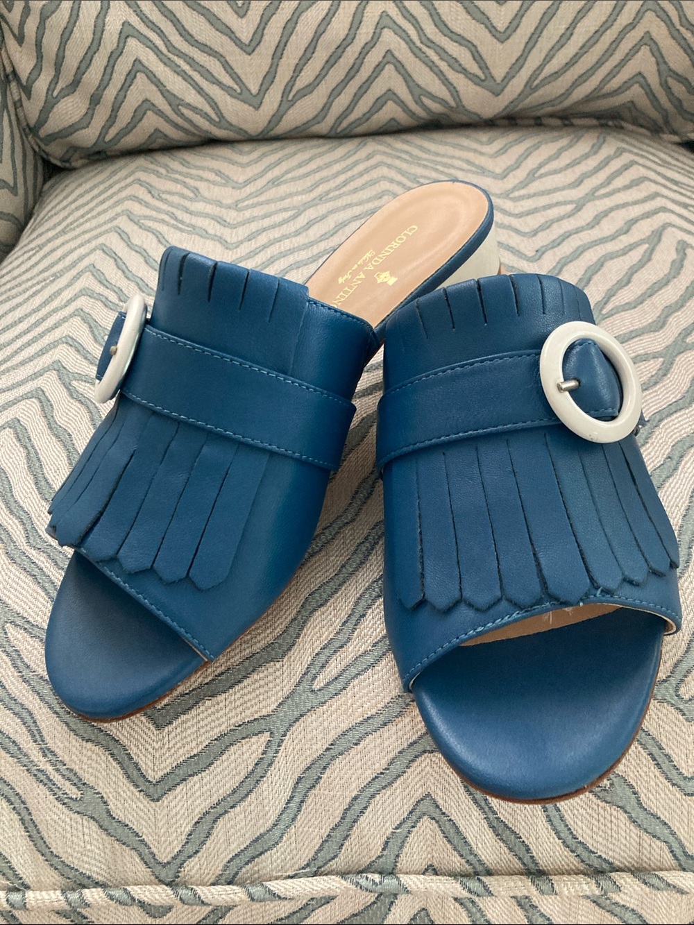 Clorinda Antinori Italian Leather Slides Shoes